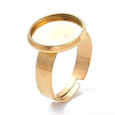 Ion Plating(IP) Adjustable 304 Stainless Steel Finger Rings Components STAS-P291-01C-G-1