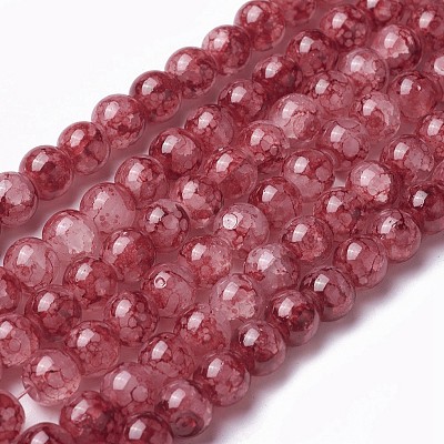 Spray Painted Glass Beads Strands X-GLAA-A038-C-62-1
