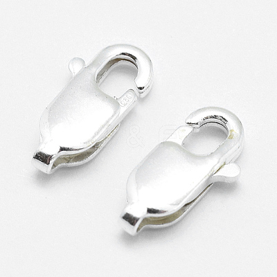 925 Sterling Silver Lobster Claw Clasps STER-G019-03-10mm-1