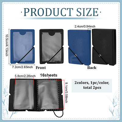 2Pcs 2 Colors 3 Inch Mini PVC Cover Photo Albums AJEW-FG0005-43-1
