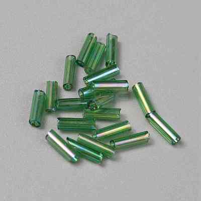 300Pcs Transparent Glass Round Bugle Beads GLAA-WH0015-74D-1