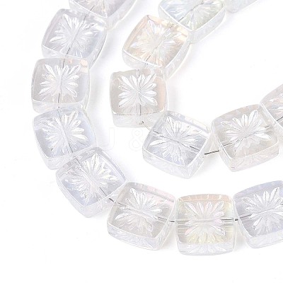 Electroplate Transparent Glass Beads Strands EGLA-N017-03A-1