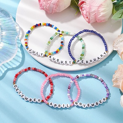 12Pcs 12 Styles Glass Seed Beads Stretch Bracelet Sets BJEW-MZ00097-1