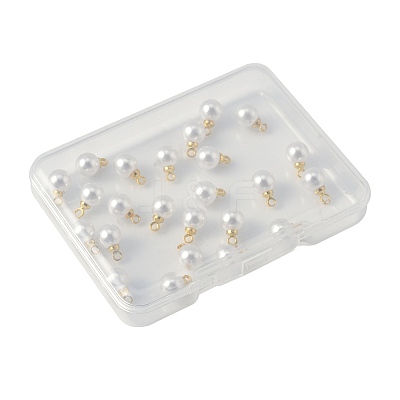 24Pcs ABS Plastic Imitation Pearl Charms KK-FS0001-78-1