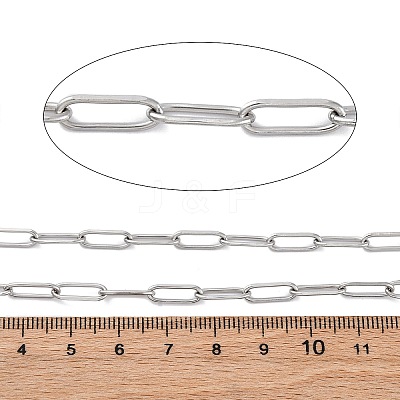 304 Stainless Steel Paperclip Chains CHS-M009-06P-02-1