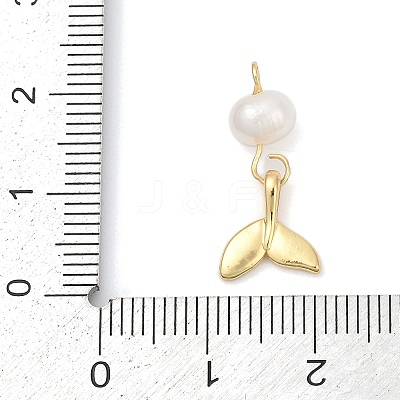 Natural Cultured Freshwater Pearl & Brass Pendants KK-U062-15G-1