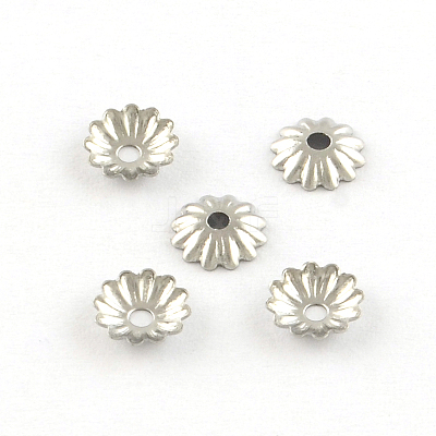 Tarnish Resistant Flower 304 Stainless Steel Bead Caps LS-STAS-R083-15-1