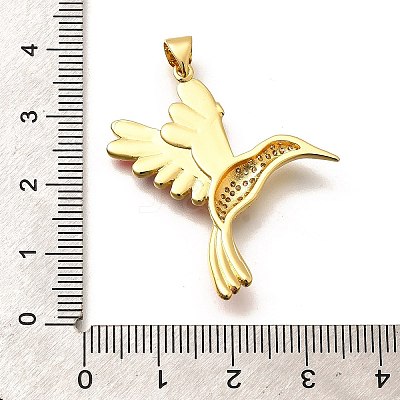 Rack Plating Brass Micro Pave Cubic Zirconia Enamel Pendants KK-L226-002G-01-1