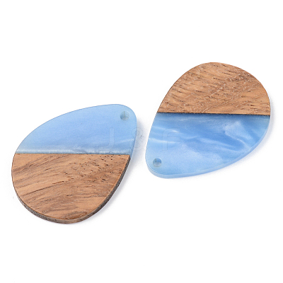Opaque Resin & Walnut Wood Pendants X-RESI-S389-010A-C01-1