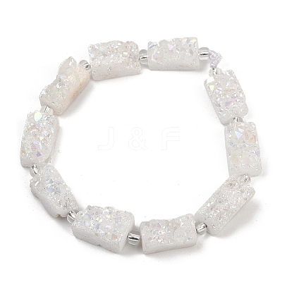Electroplated Natural Druzy Agate Beads Strands G-R012-A02-02-1