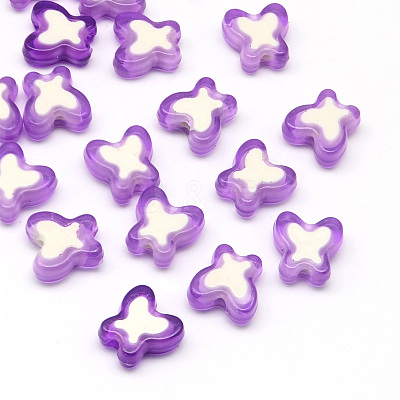 Transparent Butterfly Acrylic Beads X-TACR-Q007-01A-1
