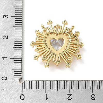 Brass Micro Pave Clear Cubic Zirconia Pendants CU-CBA4231-08G-1
