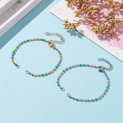 304 Stainless Steel Enamel Twisted Chains Bracelet Makings AJEW-JB00888-1