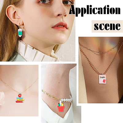25Pcs 5 Styles OPaque Resin Pendants RESI-SC0002-34-1