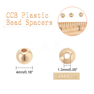 5000Pcs CCB Plastic Bead Spacers CCB-NB0001-09-1
