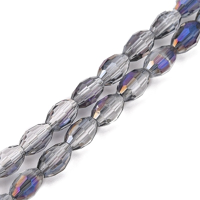 Electroplate Glass Beads Strands X-EGLA-J013-4x6mm-H04-1
