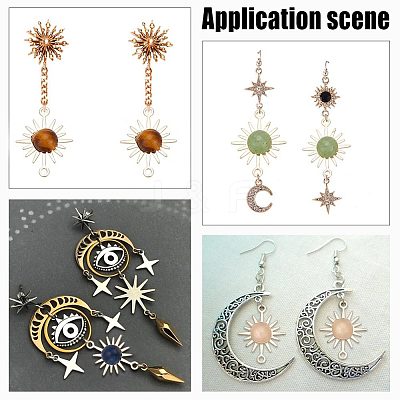 30Pcs Natural Mixed Gemstone Connector Charms FIND-AR0003-83-1