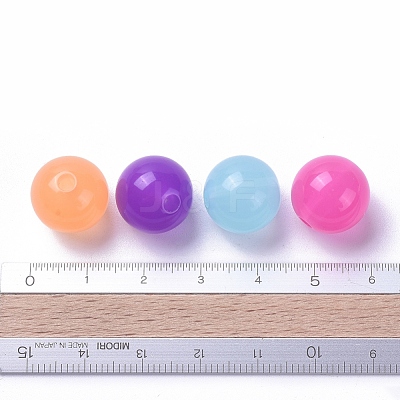 Imitation Jade Acrylic Beads SACR-S188-14mm-M-1