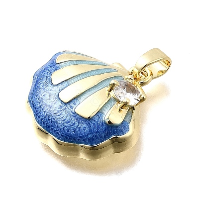 Brass Micro Pave Cubic Zirconia Pendants KK-P336-23G-01-1