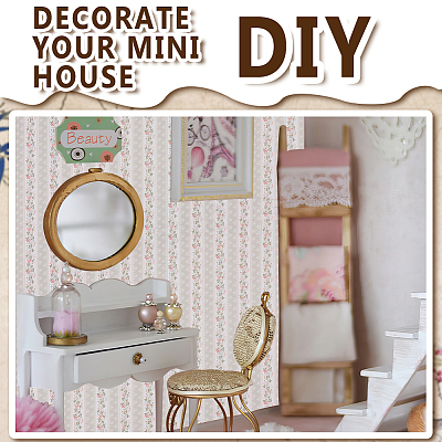 Mini Dollhouse Living Room Bedroom Wallpaper DIY-WH0504-841A-02-1
