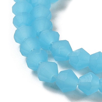 Imitation Jade Frosted Glass Bead Strands EGLA-A039-J4mm-MD03-1