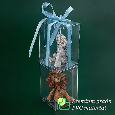40Pcs Rectangle Transparent Plastic PVC Box Gift Packaging CON-BC0002-21B-1