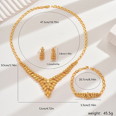 Luxurious Brass Flower Jewelry Set for Bride Wedding Formal Events AP4564-1