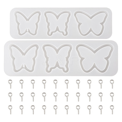 2Pcs 2 Styles DIY Butterfly Quicksand Silicone Molds DIY-TA0009-80-1