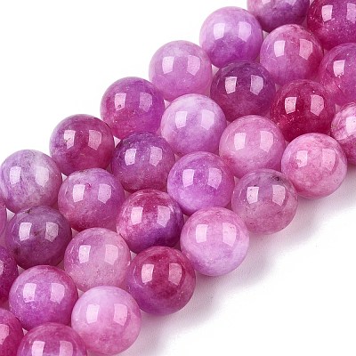 Dyed Natural White Jade Beads Strands G-T138-10mm-210-12-1