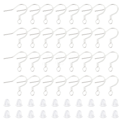 100Pcs 304 Stainless Steel Earring Hooks STAS-UN0055-13-1