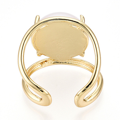 Brass Cuff Rings for Women KK-T074-01G-1