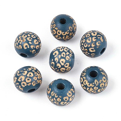 Painted Natural Wood Beads WOOD-T021-53A-03-1