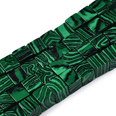 Synthetic Malachite Beads Strands G-T139-8x8-39-1