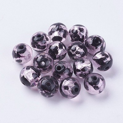Handmade Silver Foil Lampwork Beads LAMP-J089-Q02-1