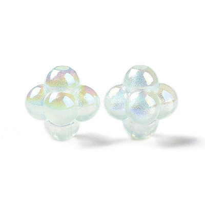 UV Plating Rainbow Iridescent Acrylic Beads OACR-C010-13D-1