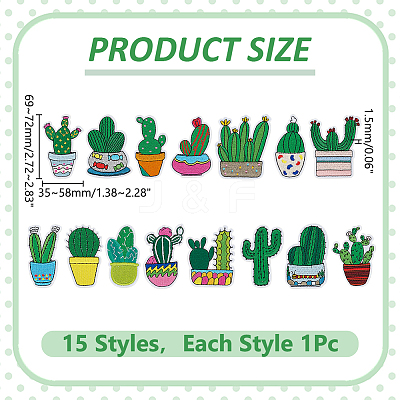 15Pcs Computerized Embroidery Cloth Iron on/Sew on Patches DIY-WR0005-15-1