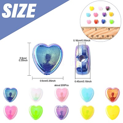 200Pcs 2 Colors ABS Plastic Beads KY-FS0001-42D-1