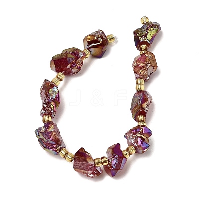 Electroplated Raw Rough Natural Amethyst Beads Strands G-Z131-J02-12-1