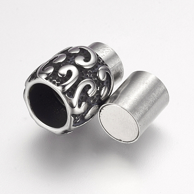 304 Stainless Steel Magnetic Clasps with Glue-in Ends X-STAS-F124-05AS-1