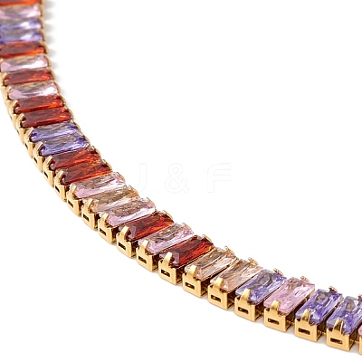 Cubic Zirconia Tennis Necklaces NJEW-G017-01E-G-1