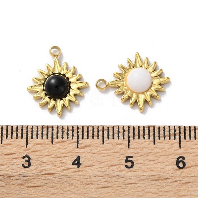 Natural Mixed Stone Charms STAS-Z099-09G-1