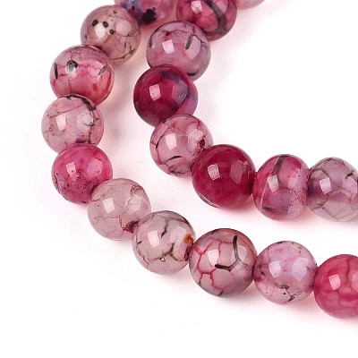 Dyed Natural Dragon Veins Agate Beads Strands G-Q462-128A-8mm-1