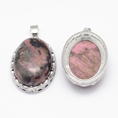 Natural Rhodonite Pendants G-D851-26-1