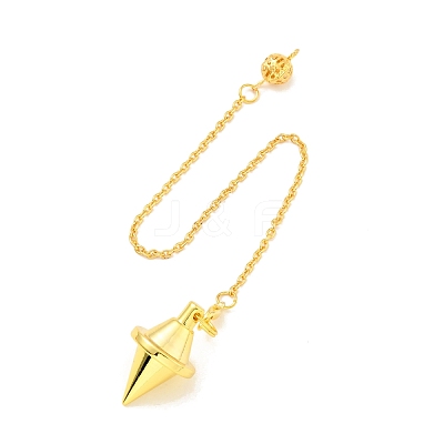 Brass Cable Chain Pointed Dowsing Pendulums HJEW-D004-04G-1