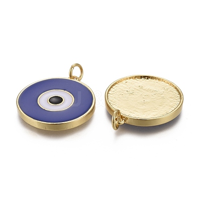 Brass Enamel Pendants KK-F821-48B-G-1