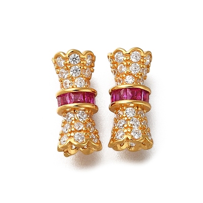 925 Sterling Silver Micro Pave Cubic Zirconia Screw Clasps STER-M018-04G-1