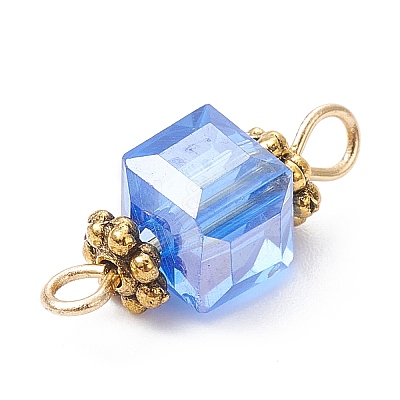 Glass Connector Charms PALLOY-JF02364-01-1