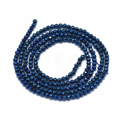 Electroplate Natural Black Spinel Beads Strands G-D0013-78A-1