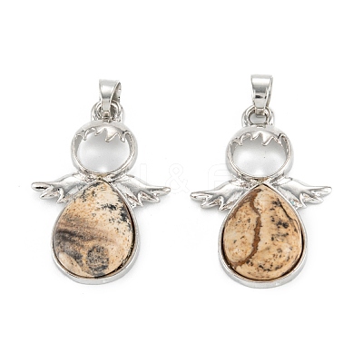 Natural Picture Jasper Pendants G-H180-11P-1
