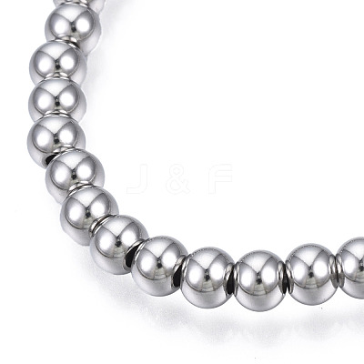 Non-Tarnish 201 Stainless Steel Round Beaded Stretch Bracelet for Men Women BJEW-N017-163A-01-1